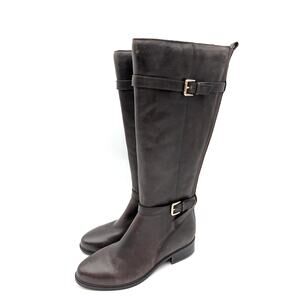 Rockport Harper Knee High Boots Wide Calf Women's Leather Brown Size US7M EU37.5